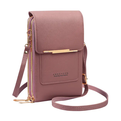 Women Touchscreen Clear Window Crossbody Phone Wallet