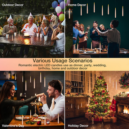 Flameless Candles with Magic Wand Remote for Christmas & Halloween Decor