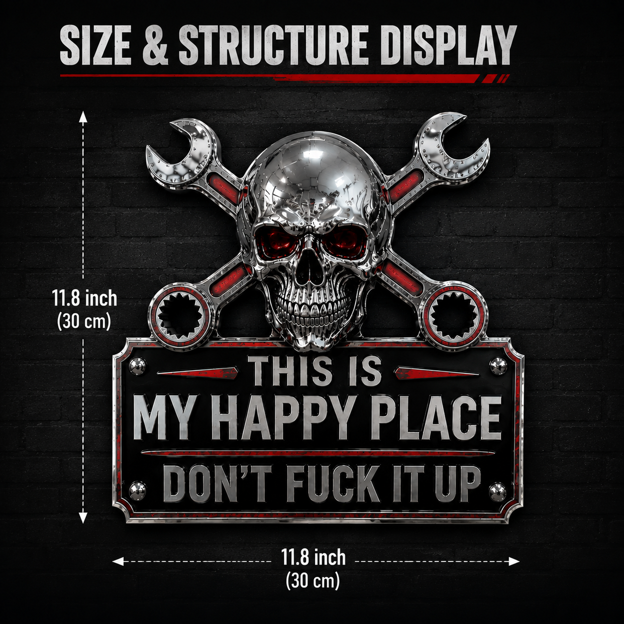 "This Is My Happy Place" Garage Wall Sign
