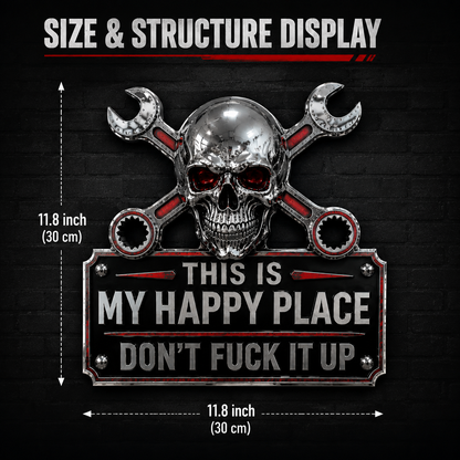"This Is My Happy Place" Garage Wall Sign