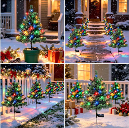 Solar Christmas Tree Lights, 2 Modes, IP65 Waterproof Outdoor Decor