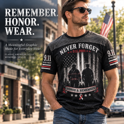 Never Forget Printed Crew Neck T-shirt