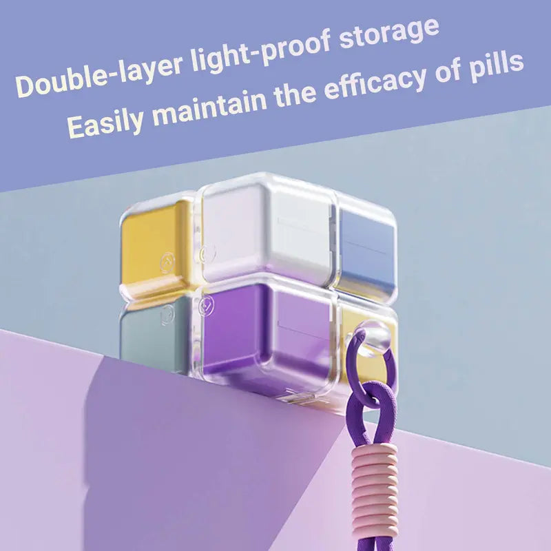 Pastel Macaron Multicolor Magic Cube Pill Storage Box