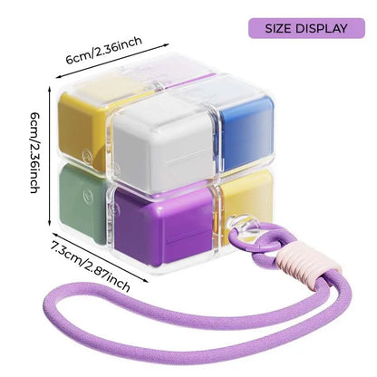 Pastel Macaron Multicolor Magic Cube Pill Storage Box