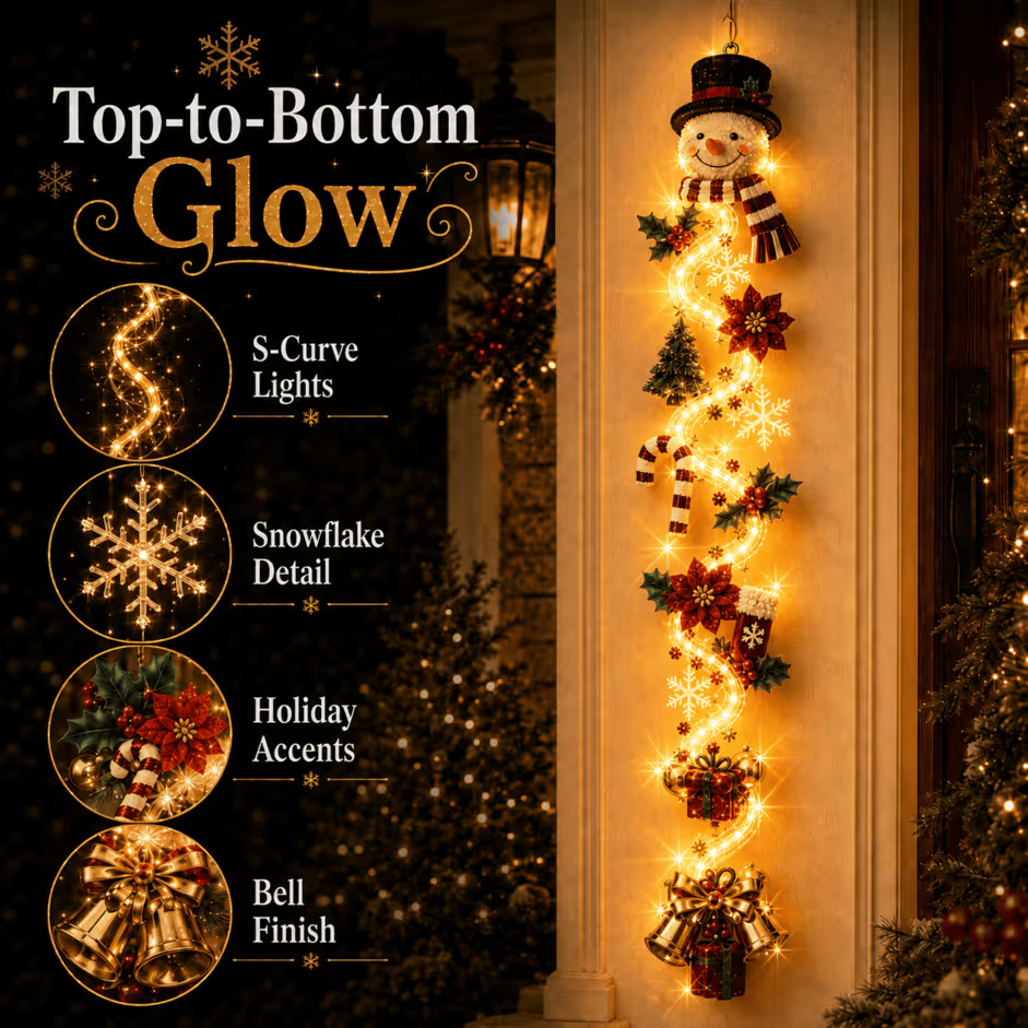 Glowing Christmas Door Hanger|6 Festive Lighted Designs with Warm Glow