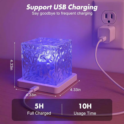 Rechargeable Waterproof Shower Light -16 Colors Ocean Wave Projector with Remote