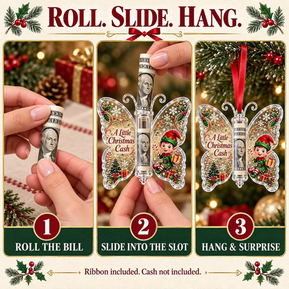 Christmas Cash Gift Ornament – Butterfly Money Holder Set