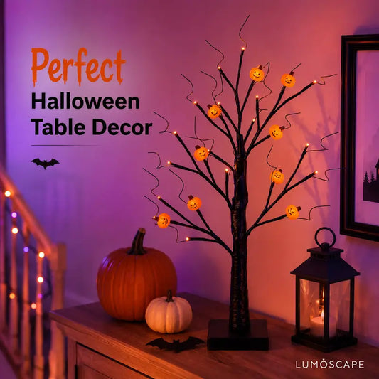 24-Inch Halloween Black Horror Tree Lights