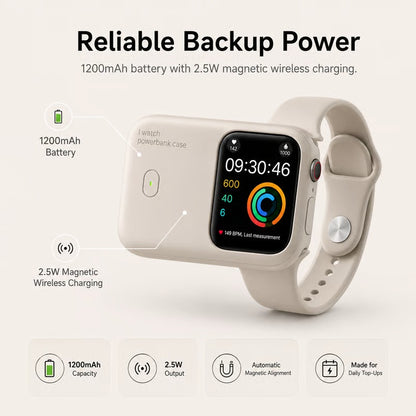 Portable Apple Watch Power Bank – 1200mAh USB-C Fast Charging Travel Charger