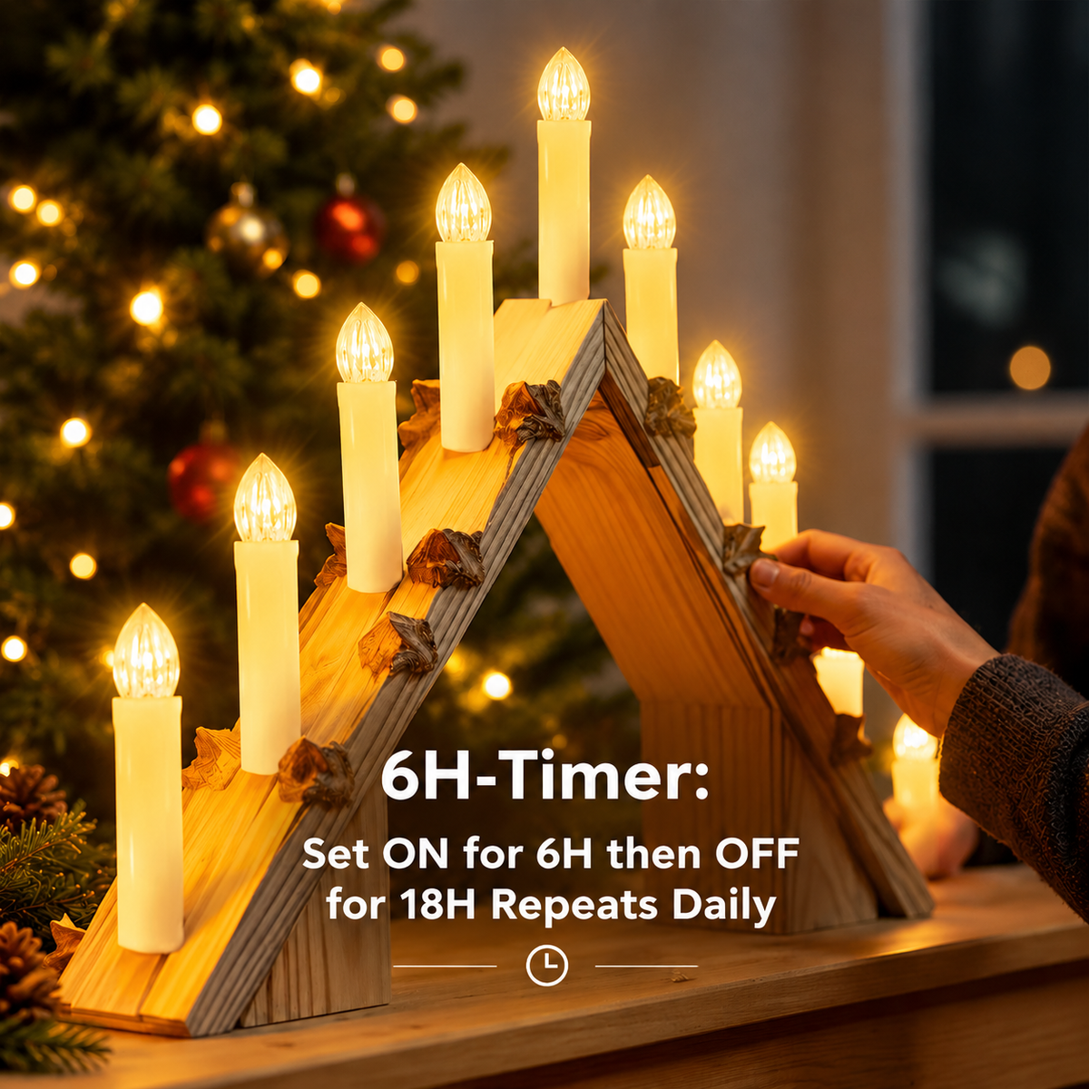 10Pcs Flameless Christmas Trees Candles with Remote Timer
