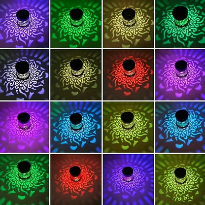 2-Pack Solar Mandala Projector Wall Lights