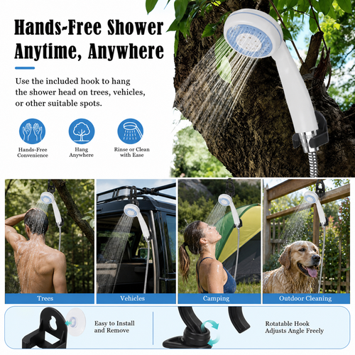 Portable Camping Shower – 1500mAh Self-Priming USB Electric Shower