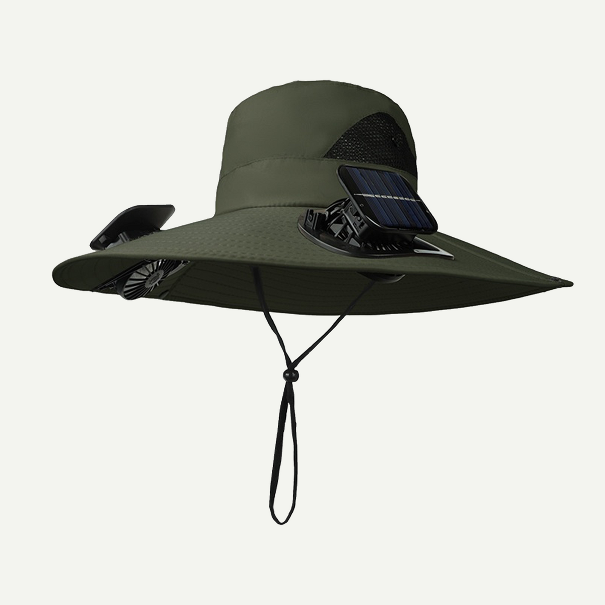 Outdoor Wide Brim Sun Hat With Solar Fan