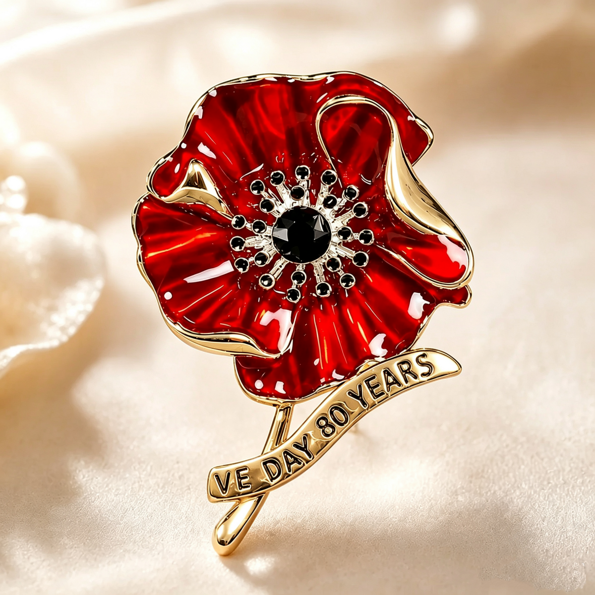 VE Day 80 Poppy Brooch – Limited Edition 80th Anniversary Keepsake