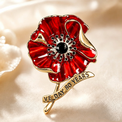 VE Day 80 Poppy Brooch – Limited Edition 80th Anniversary Keepsake