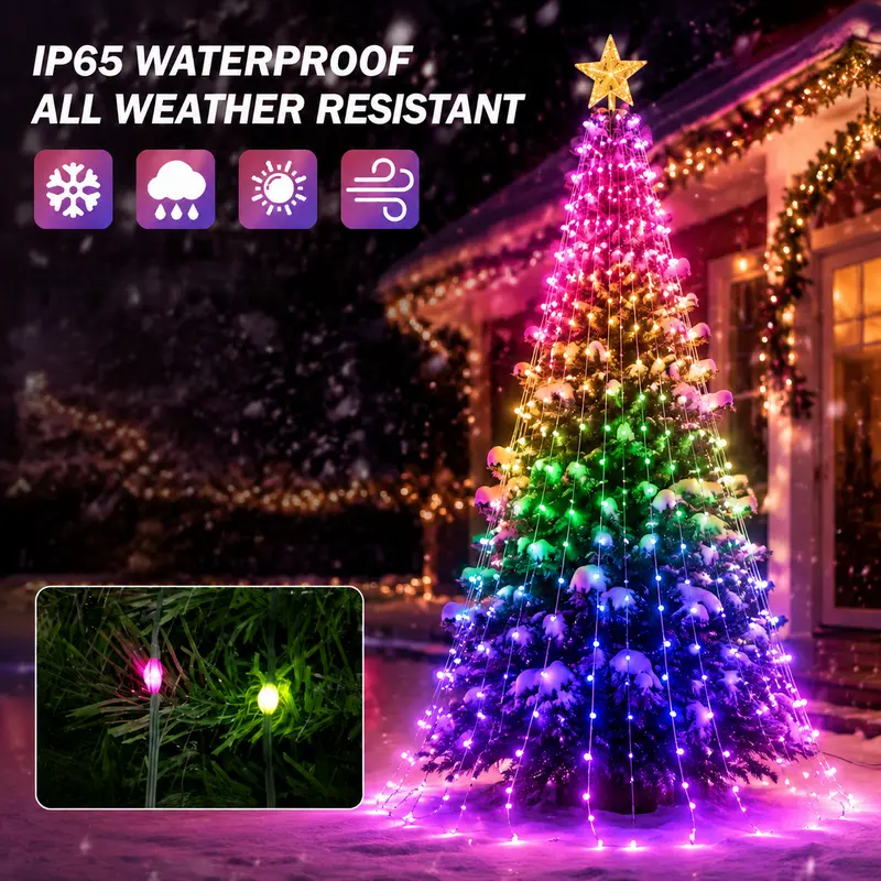 Smart Christmas Tree Lights -Color-Changing Light String with Remote and APP Control