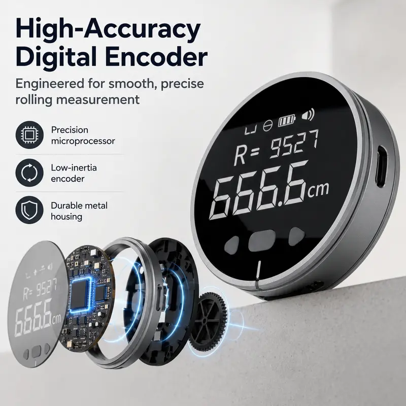 Portable Electronic Rolling Ruler with LCD Display