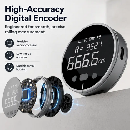 Portable Electronic Rolling Ruler with LCD Display