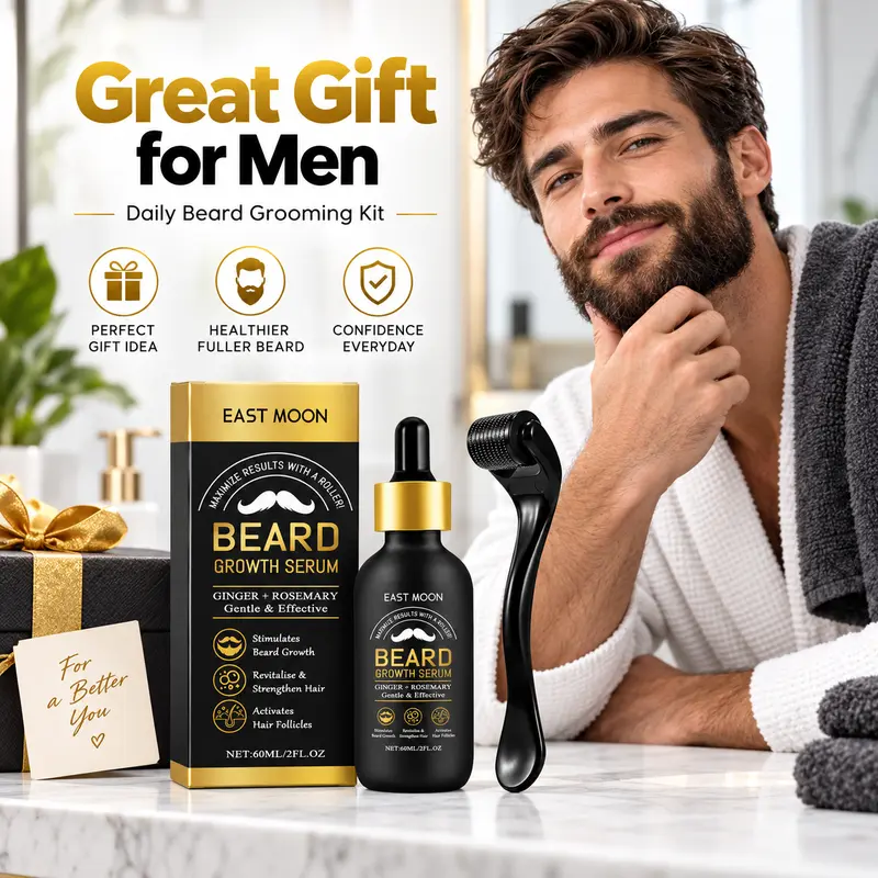 Beard Growth Kit - Beard Growth Serum & Derma Roller