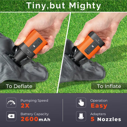 Fast Inflate & Deflate Camping Pump with LED Light
