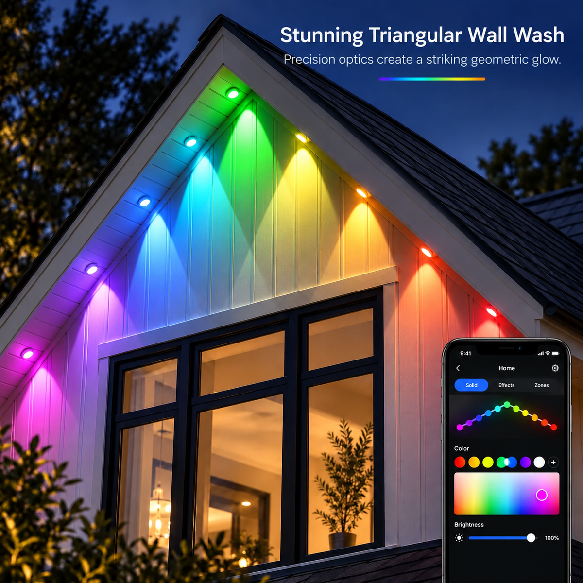 Smart Permanent Outdoor LED Lights with App Control & RGB Colors