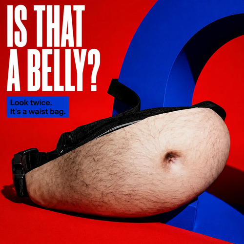 Ultra-Realistic Beer Belly Fanny Pack - Funny Dad Bod Waist Bag