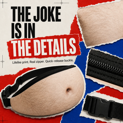 Ultra-Realistic Beer Belly Fanny Pack - Funny Dad Bod Waist Bag