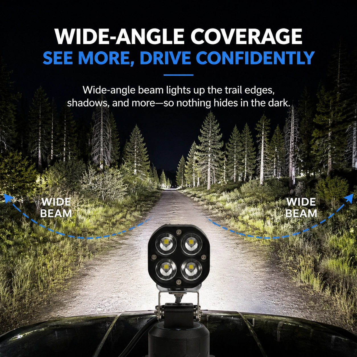 NightHawk M2 Vehicle-Mounted LED Spot Light – Scan More Ground, Extreme Brightness
