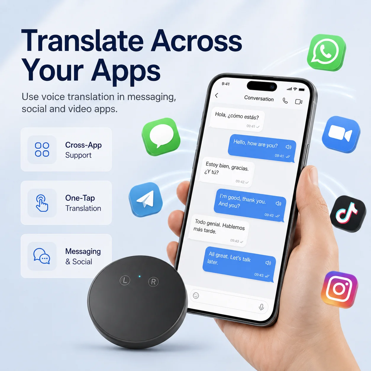 Al Pocket Translator -Real-Time Two-Way Voice Translation in 165+ Languages