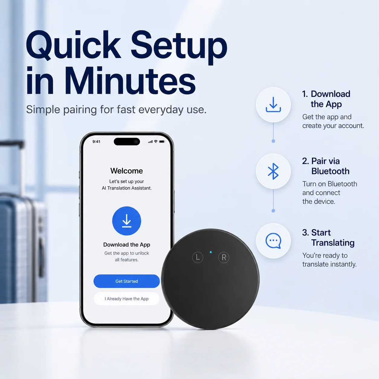 Al Pocket Translator -Real-Time Two-Way Voice Translation in 165+ Languages