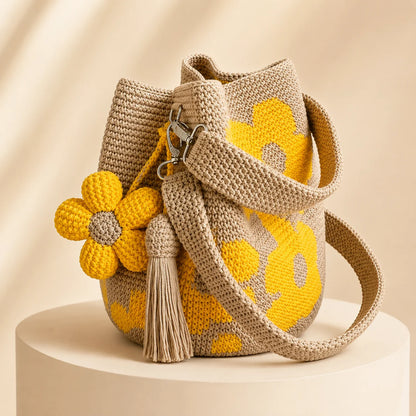 Handmade Crochet Flower Tote
