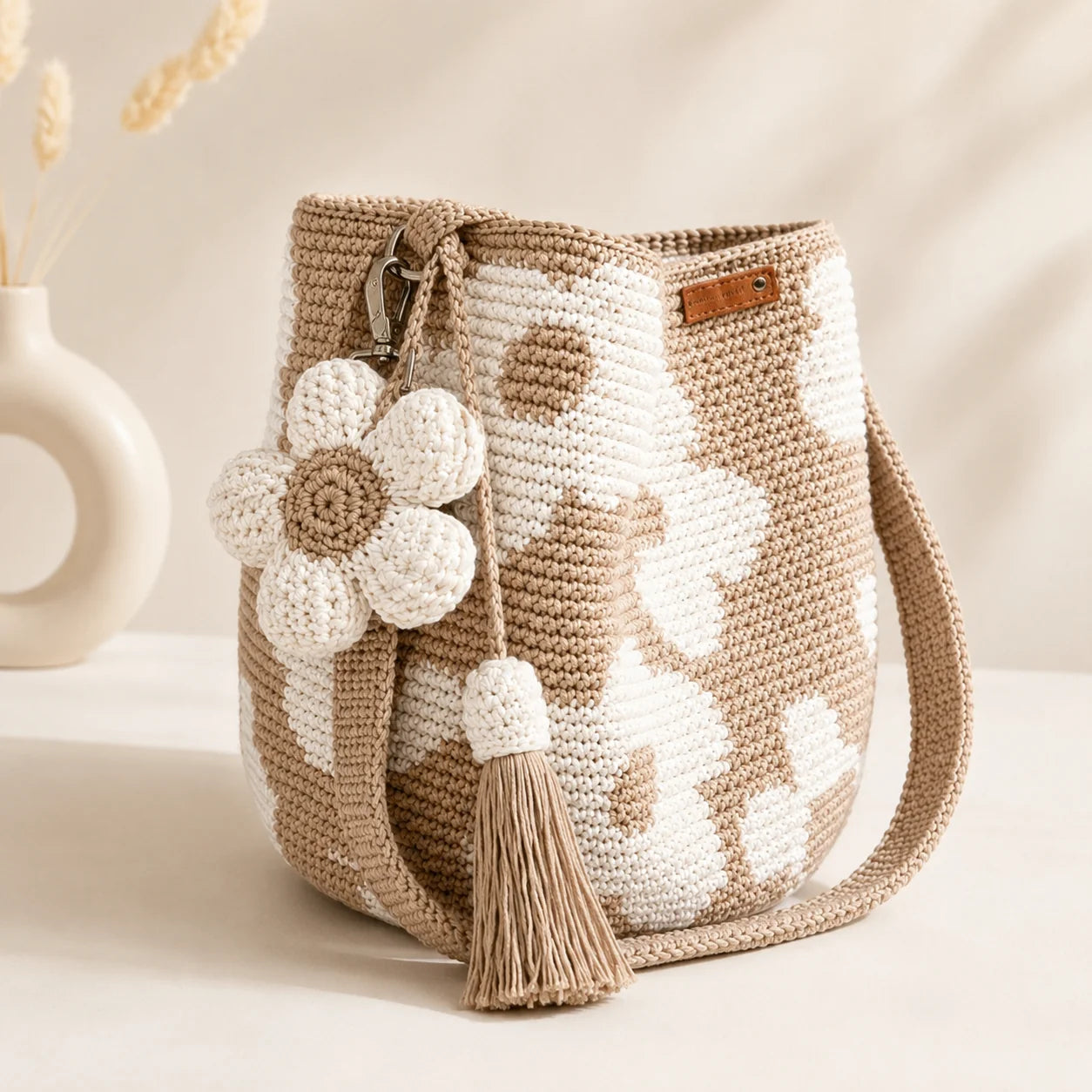 Handmade Crochet Flower Tote