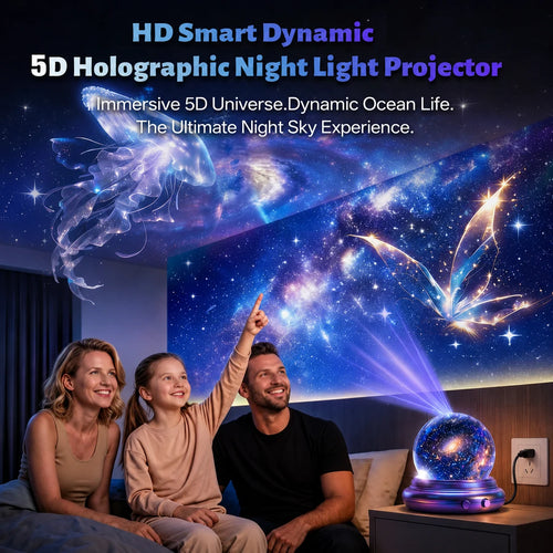 5D Holographic Night Light Projector