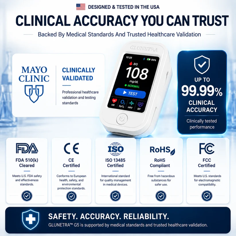 Non-Invasive Clucose & Health Monitor-No Finger Pricks Blood Sugar Monitoring Device