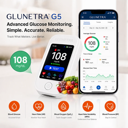 Non-Invasive Clucose & Health Monitor-No Finger Pricks Blood Sugar Monitoring Device