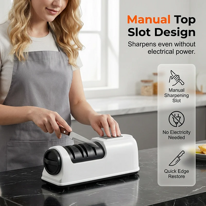 3-Stage Electric & Manual Knife Sharpener - Bring Back the Sharp!