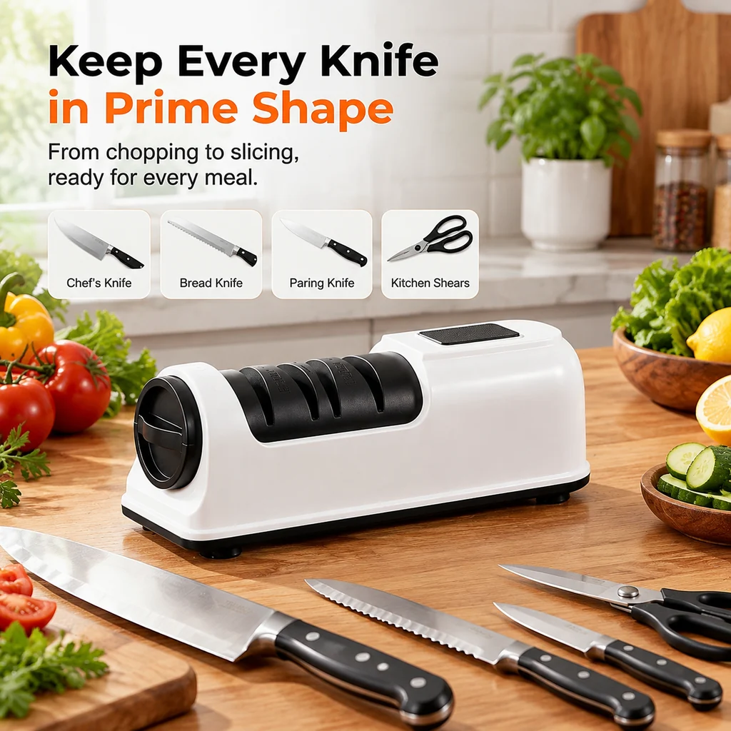 3-Stage Electric & Manual Knife Sharpener - Bring Back the Sharp!