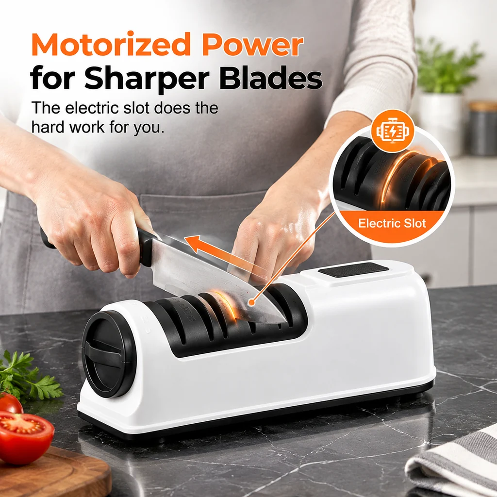 3-Stage Electric & Manual Knife Sharpener - Bring Back the Sharp!