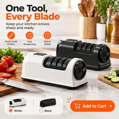 3-Stage Electric & Manual Knife Sharpener - Bring Back the Sharp!