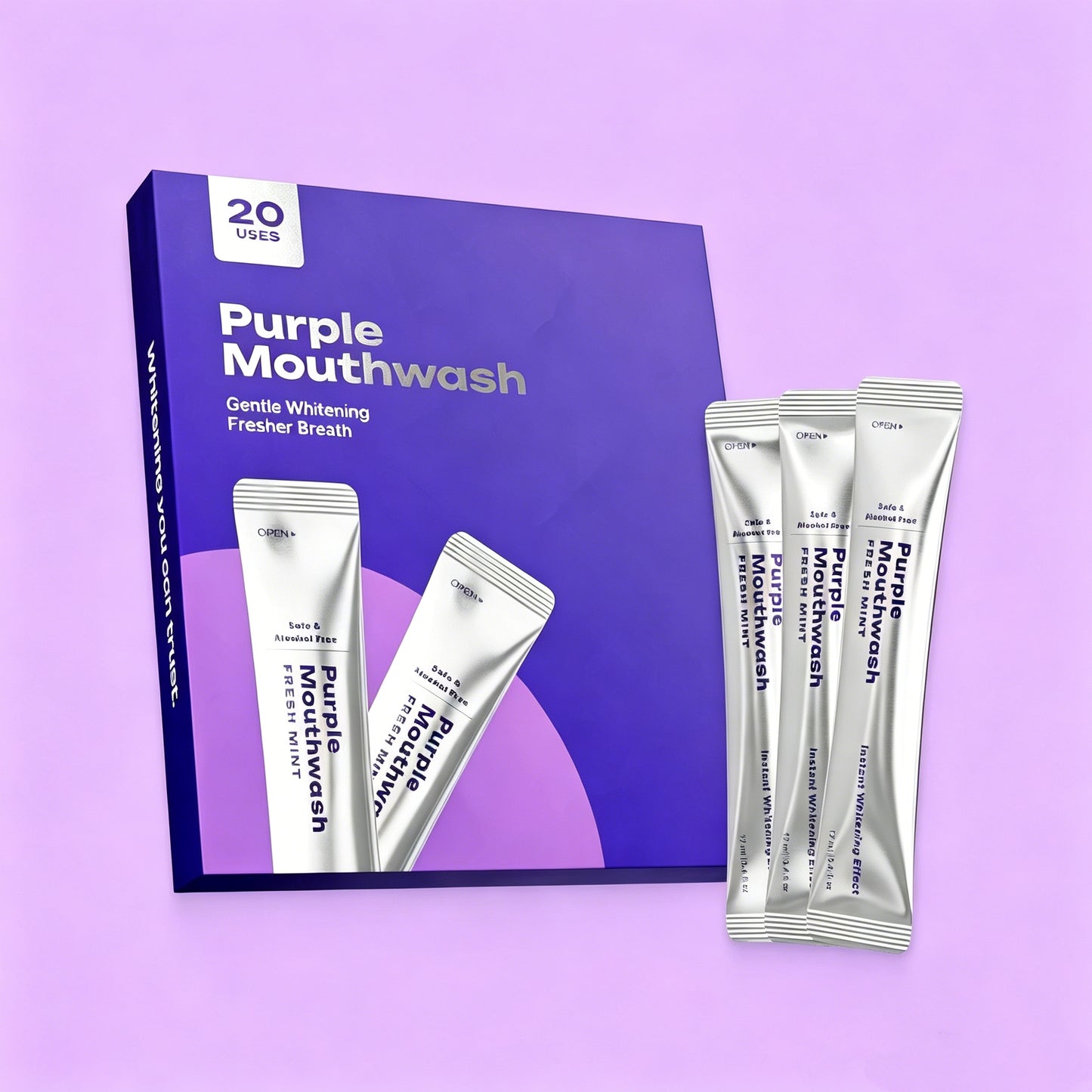 Purple Color-Correcting Rinse: Instant Whitening & Lasting Fresh Breath