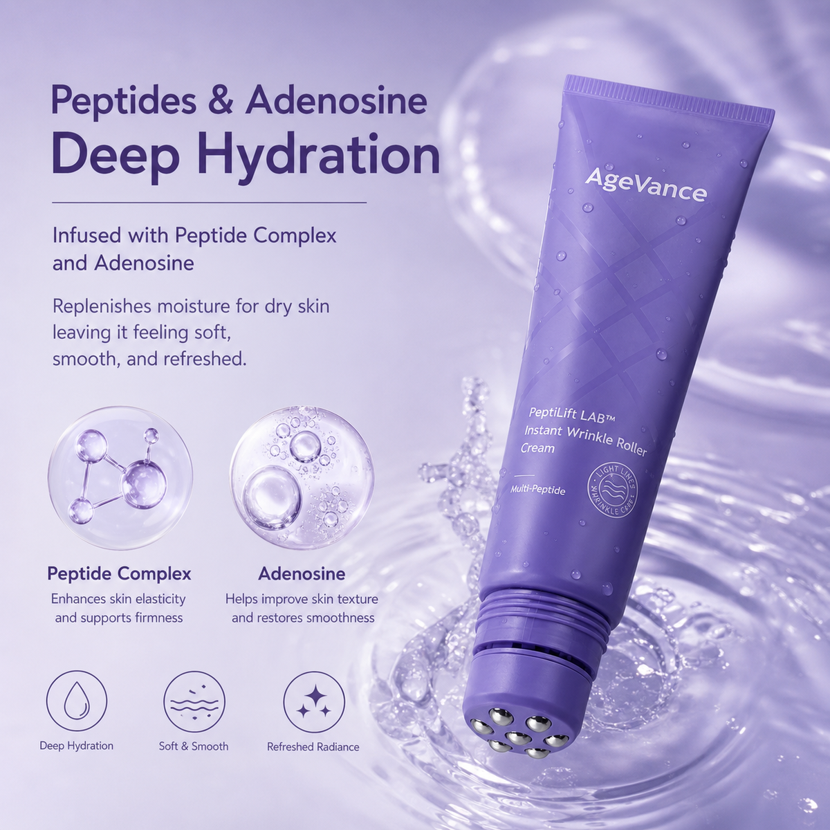 Neck Firming Cream With 6-Roller Massage – Peptide Hydration