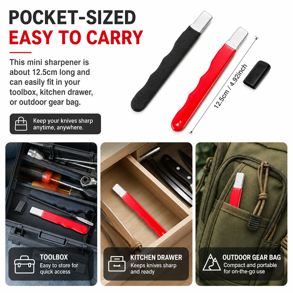 4-Pack Carbide Blade Sharpener – Portable Garden Tool & Knife Sharpener