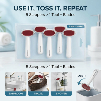 Dual-Sided Foot Callus Remover – 5-Pack Disposable Stainless Steel Scraper Set