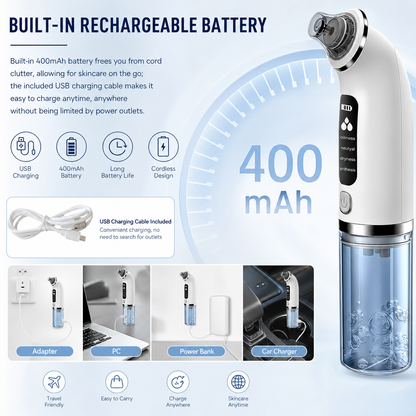 Blackhead Remover Pore Vacuum with 4 Suction Modes & 6 Tips