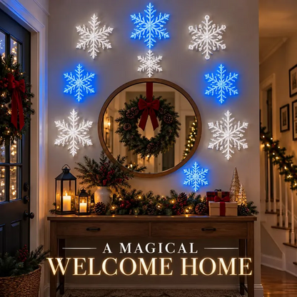 ❄️ LED Snowflake Wall Lights | 3D Christmas Snowflake Décor with Blue & White Glow