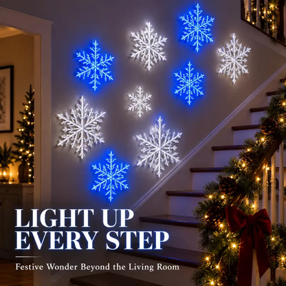❄️ LED Snowflake Wall Lights | 3D Christmas Snowflake Décor with Blue & White Glow