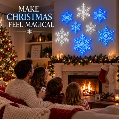 ❄️ LED Snowflake Wall Lights | 3D Christmas Snowflake Décor with Blue & White Glow