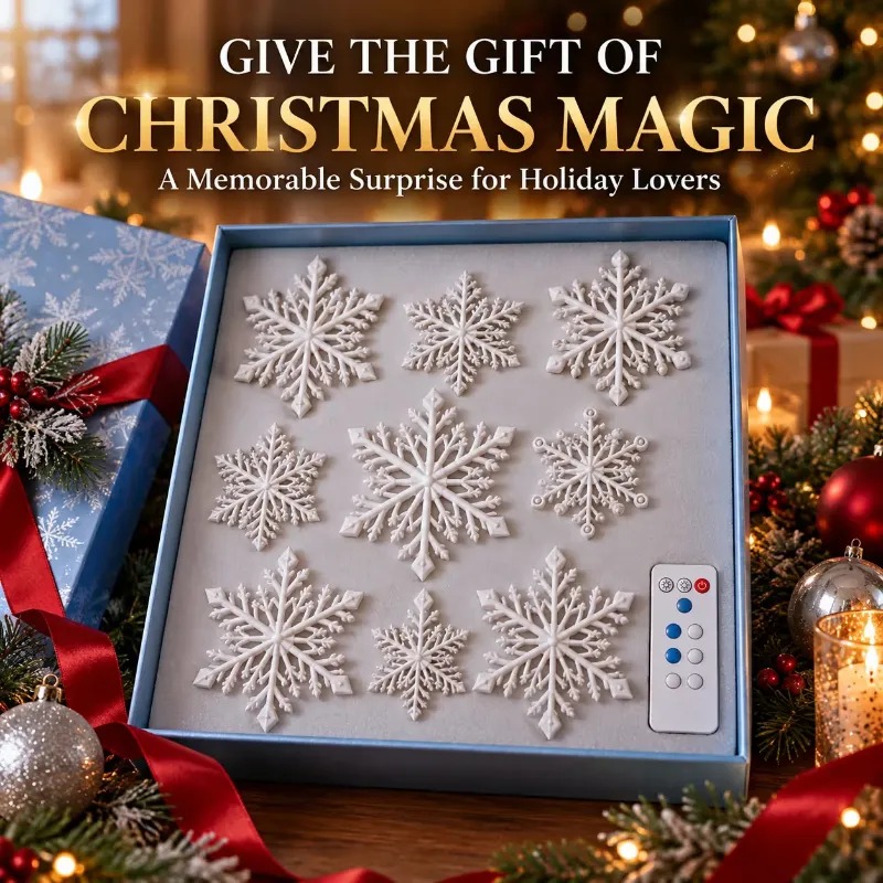 ❄️ LED Snowflake Wall Lights | 3D Christmas Snowflake Décor with Blue & White Glow