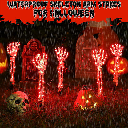 5 Pack Halloween Skeleton Arm Lights– 10FT Glowing LED Hands with 8 Modes