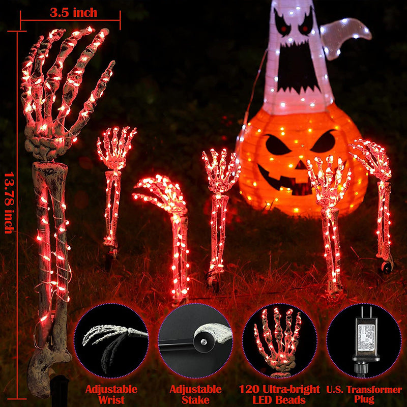 5 Pack Halloween Skeleton Arm Lights– 10FT Glowing LED Hands with 8 Modes